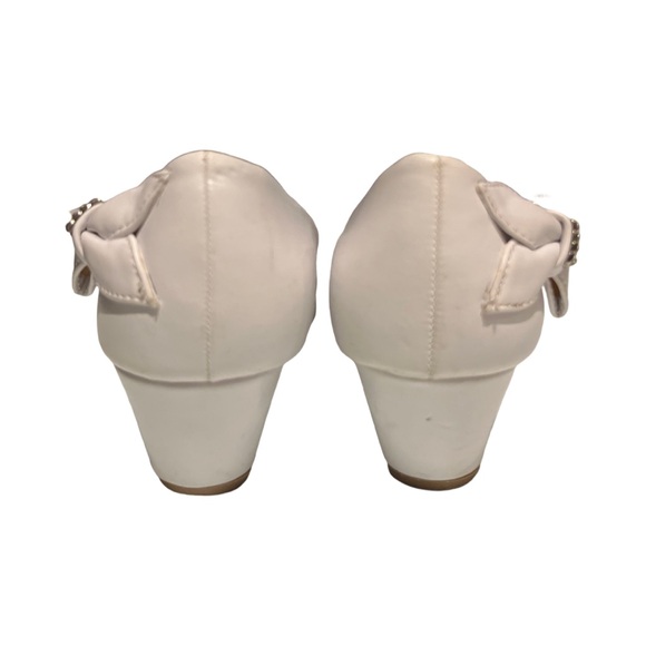 Fancy Kids white mini wedge heels - size 4 - Picture 3 of 5